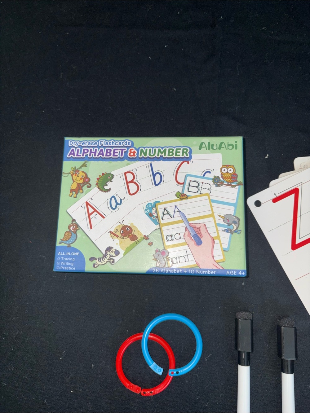 Alphabet & Number Learning Flash Cards Set - Blue & Red - Picture 2 of 4